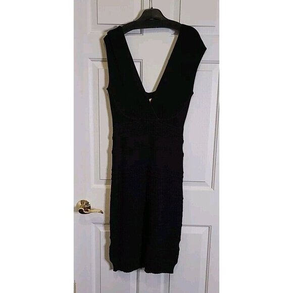 CATHERINE MALANDRINO Dress Black Sleeveless Plunge With Cutouts DiNoir $425 NWT - Picture 1 of 16